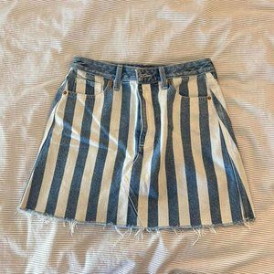 Striped denim skirt